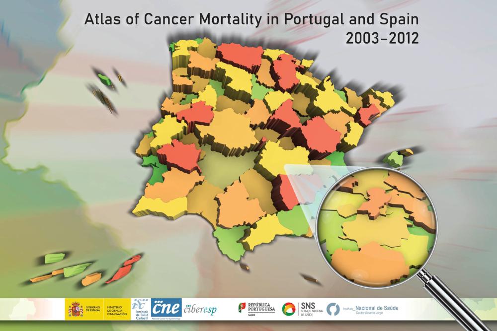 Portada Atlas de mortalidad por cáncer en Portugal y España 2003-2012